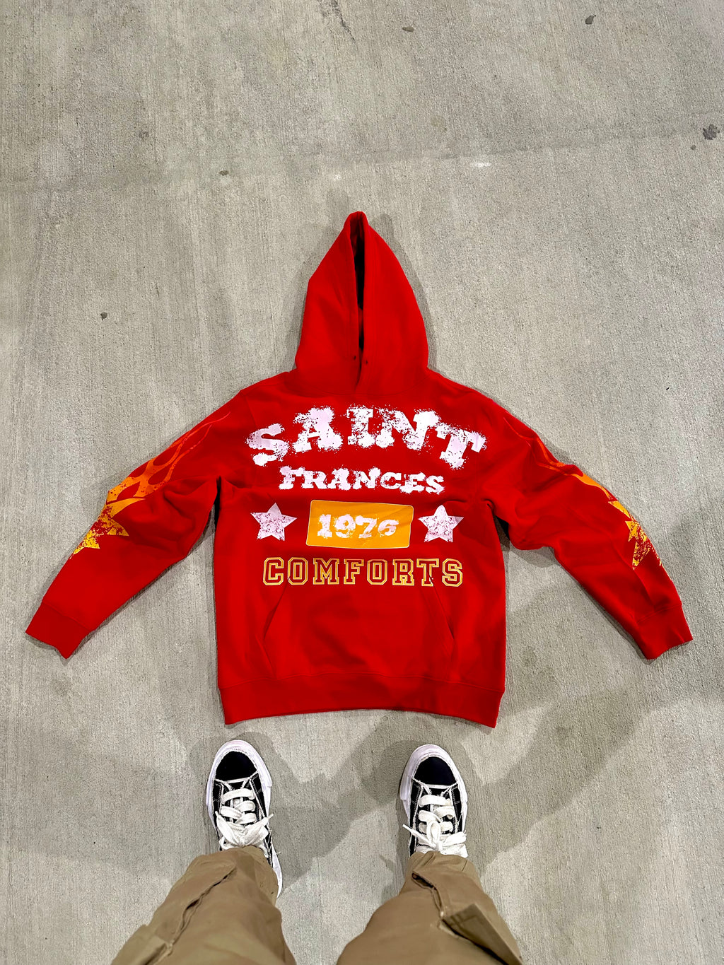 Red “COMFORTS” Hoodie