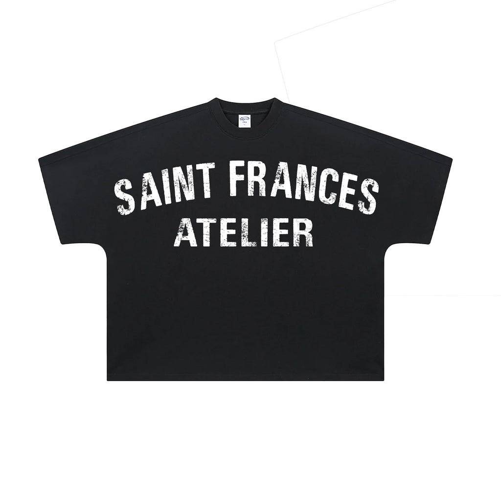 "WHO AM I" Black Oversized Tee