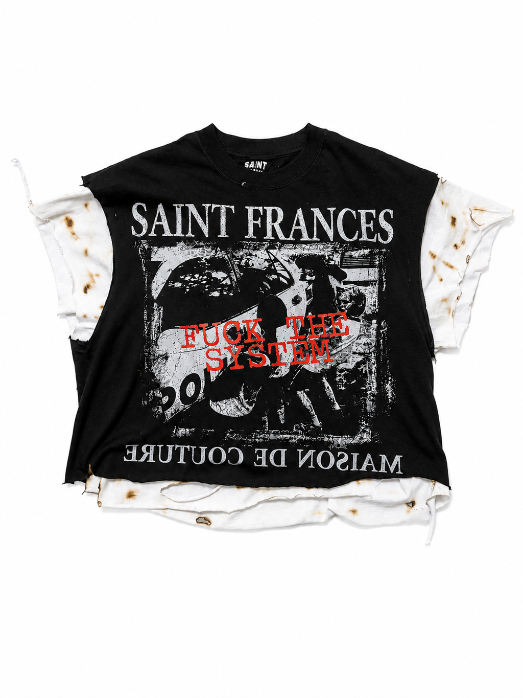 "F*CK THE SYSTEM" Double layer tee