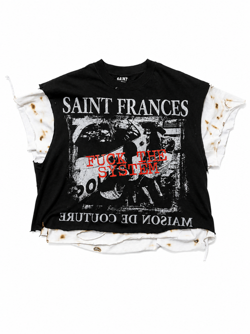 "F*CK THE SYSTEM" Double layer tee