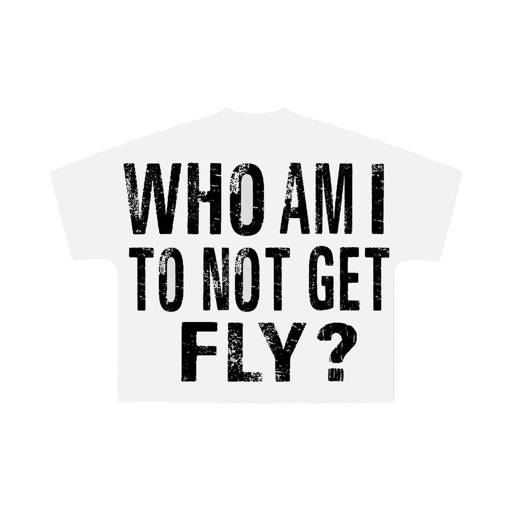"WHO AM I" White Oversized Tee