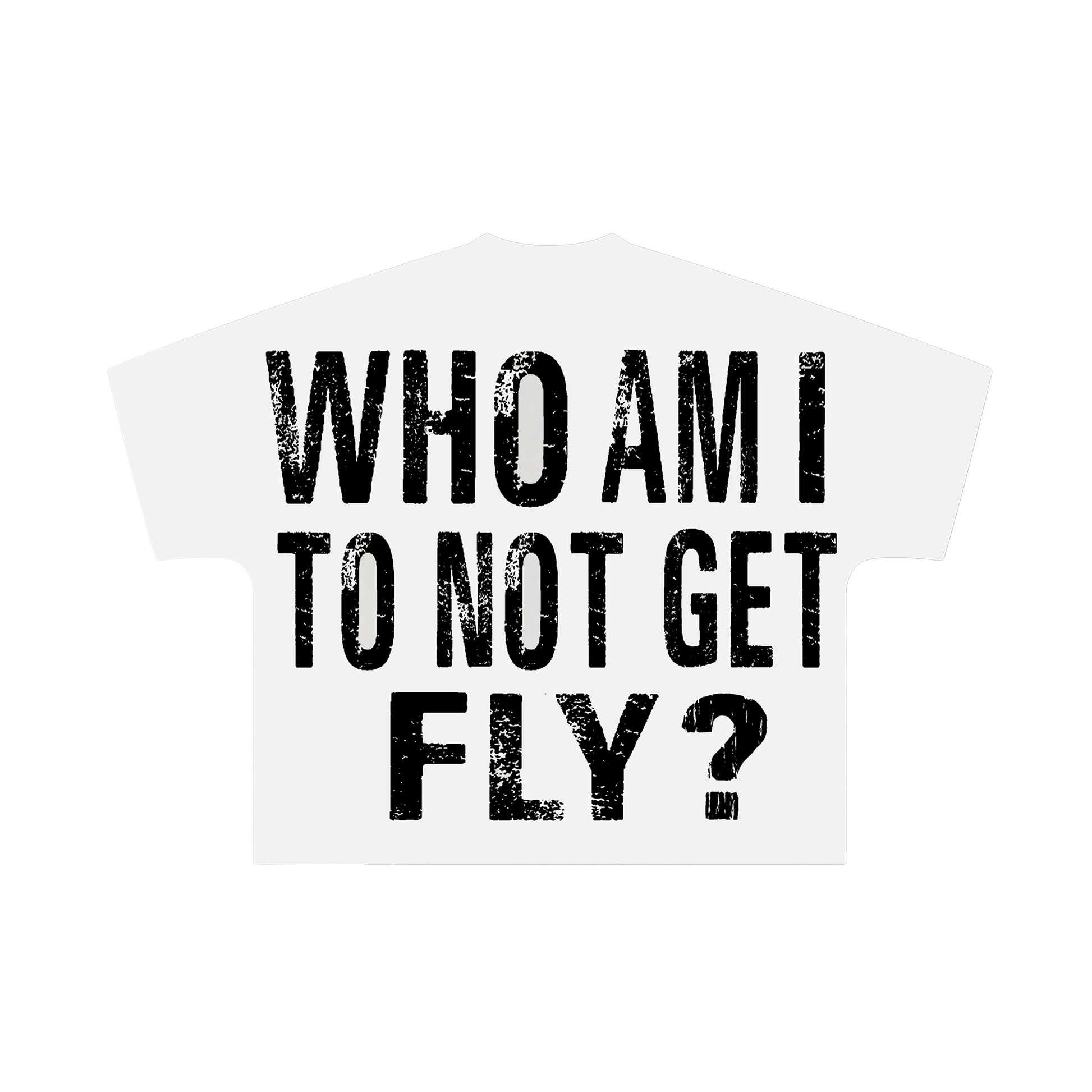 "WHO AM I" White Oversized Tee