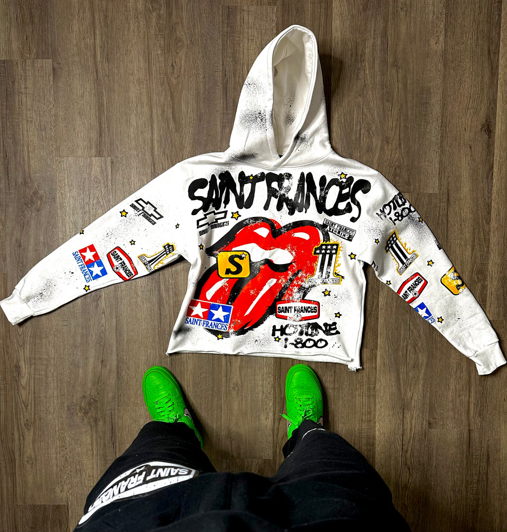 White Moto Racing Hoodie