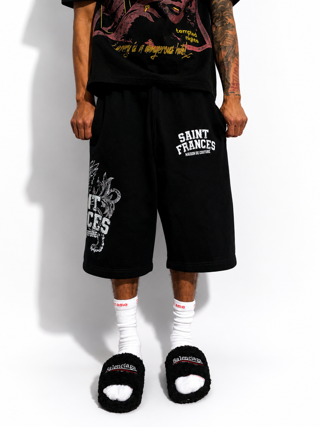 Black Essential 3/4 Jorts